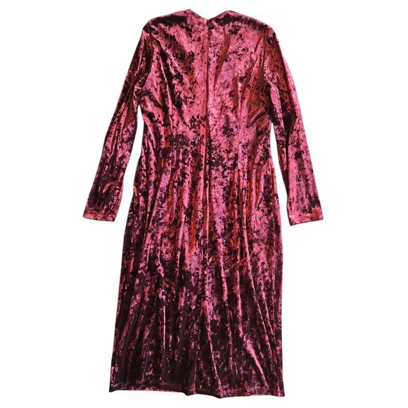 Maggy London | Purple Velvet, Long Sleeve, Dress | Size 14 - Picture 6 of 8